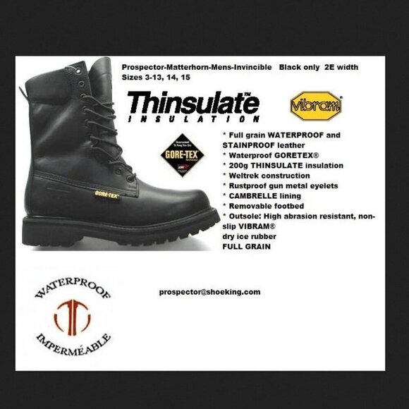 Matterhorn Prospector Black Boots Combat Goretex Vibram Thinsulate Men's Size 4 - Picture 10 of 14